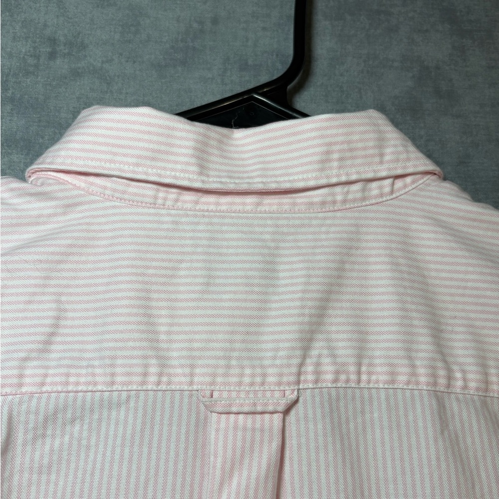 Lacoste Mens L Pink White Stripe Button Down Shirt Regular Fit Crocodile Logo - Picture 11 of 11